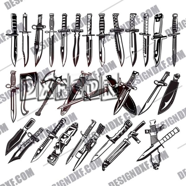 Military Bayonet and Tactical Knife DXF Files