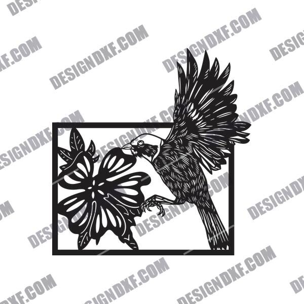Bird Flower DXF Files - Download Cut Ready Designs